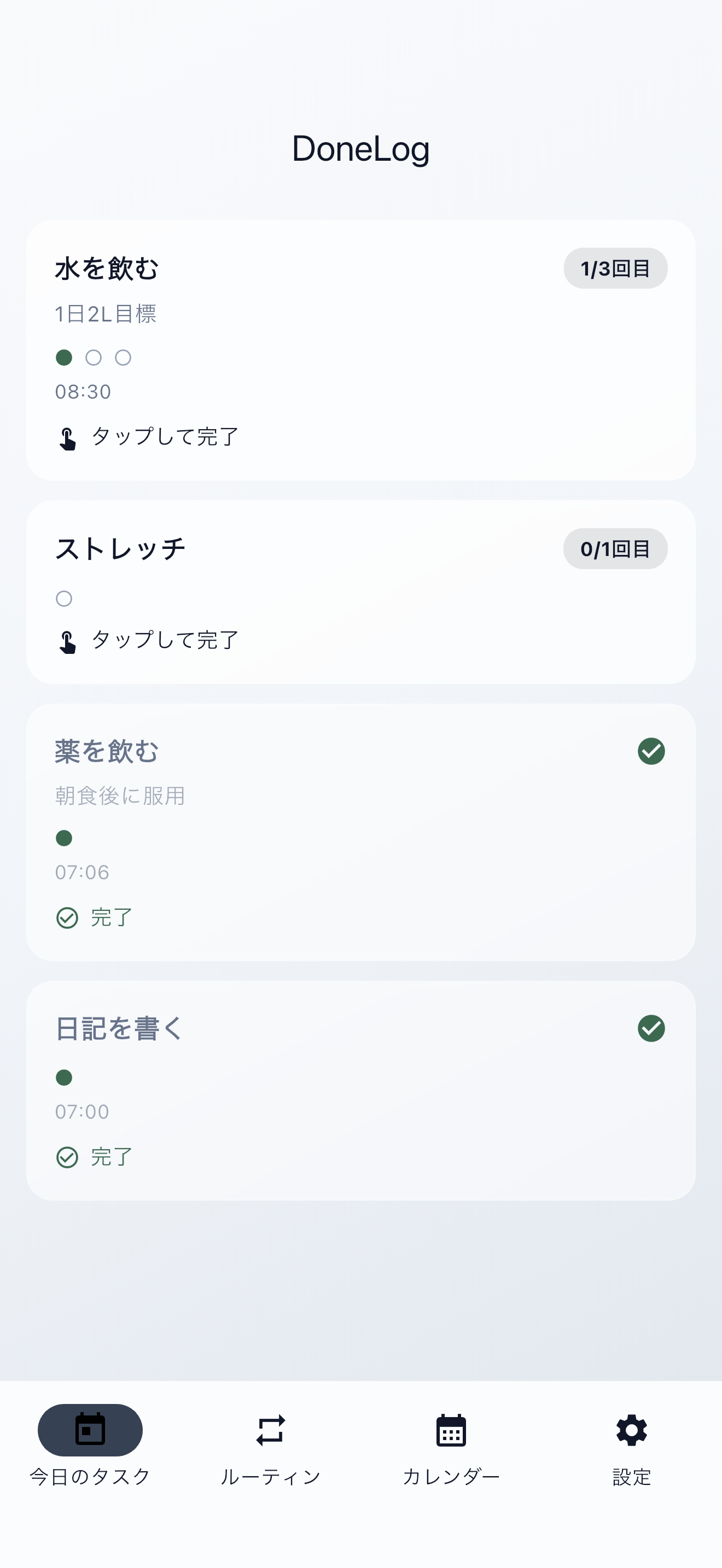 完了したタスク